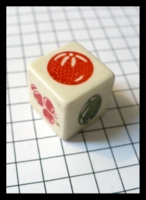 Dice : Dice - 6D - Single White Slot Dice With Fruit